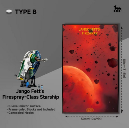 Display frame Jango Fett's Firespray-Class Starship